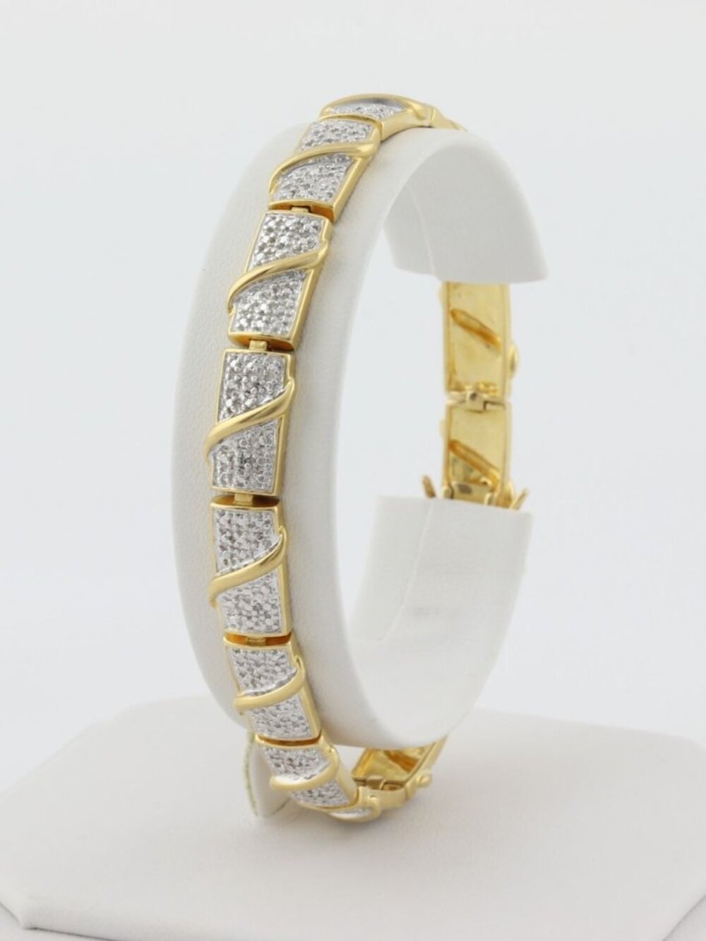 18k Yellow Gold Over Sterling Silver Link Bracelet 8" inch